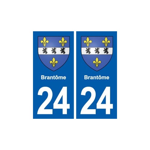 24 Brantôme blason autocollant plaque stickers département