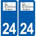 24 Brantôme logo autocollant plaque stickers département