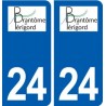 24 Brantôme logo autocollant plaque stickers département