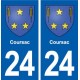 24 Coursac blason autocollant plaque stickers département