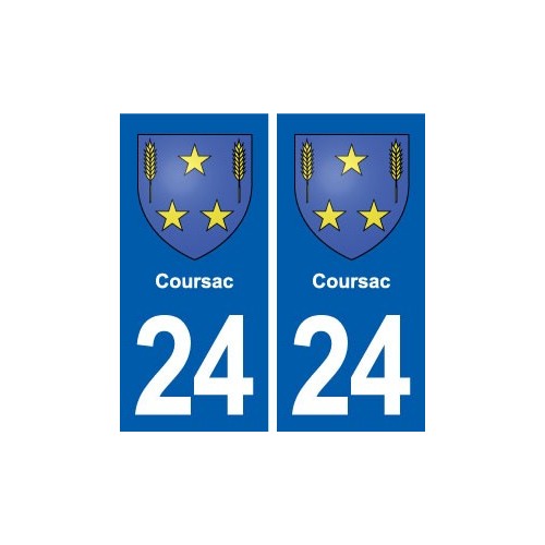 24 Coursac blason autocollant plaque stickers département