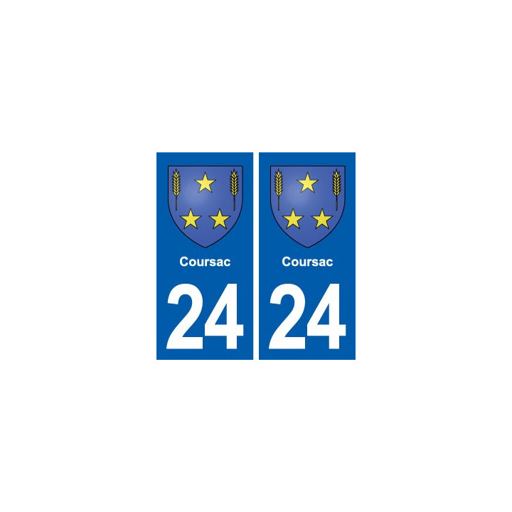 24 Coursac blason autocollant plaque stickers département