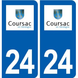 24 Coursac logo autocollant plaque stickers département