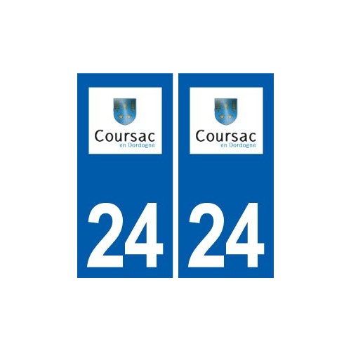 24 Coursac logo autocollant plaque stickers département