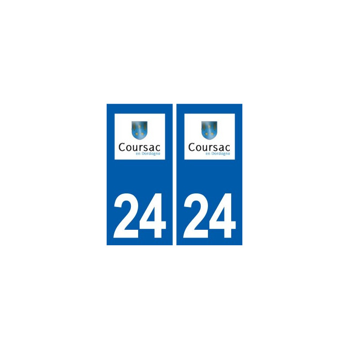 24 Coursac logo autocollant plaque stickers département