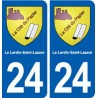 24 Le Lardin-Saint-Lazare blason autocollant plaque stickers département