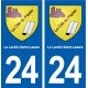 24 Le Lardin-Saint-Lazare blason autocollant plaque stickers département