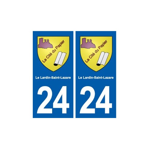 24 Le Lardin-Saint-Lazare blason autocollant plaque stickers département