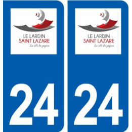 24 Le Lardin-Saint-Lazare logo autocollant plaque stickers département
