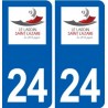 24 Le Lardin-Saint-Lazare logo autocollant plaque stickers département