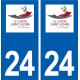24 Le Lardin-Saint-Lazare logo autocollant plaque stickers département