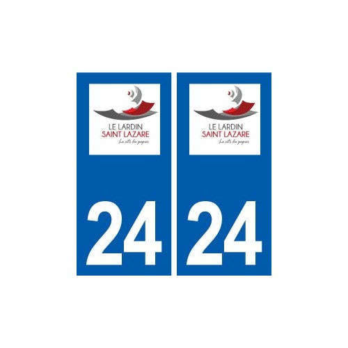 24 Le Lardin-Saint-Lazare logo autocollant plaque stickers département