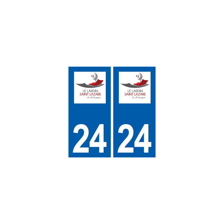 24 Le Lardin-Saint-Lazare logo autocollant plaque stickers département