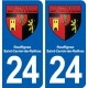 24 Rouffignac-Saint-Cernin-de-Reilhac blason autocollant plaque stickers département