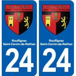 24 Rouffignac-Saint-Cernin-de-Reilhac blason autocollant plaque stickers département