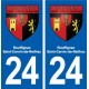 24 Rouffignac-Saint-Cernin-de-Reilhac blason autocollant plaque stickers département