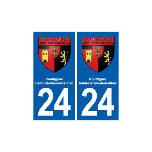 24 Rouffignac-Saint-Cernin-de-Reilhac blason autocollant plaque stickers département