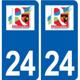 24 Rouffignac-Saint-Cernin-de-Reilhac logo  autocollant plaque stickers département
