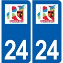 24 Rouffignac-Saint-Cernin-de-Reilhac logo  autocollant plaque stickers département