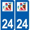 24 Rouffignac-Saint-Cernin-de-Reilhac logo  autocollant plaque stickers département