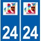 24 Rouffignac-Saint-Cernin-de-Reilhac logo  autocollant plaque stickers département