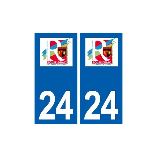 24 Rouffignac-Saint-Cernin-de-Reilhac logo  autocollant plaque stickers département