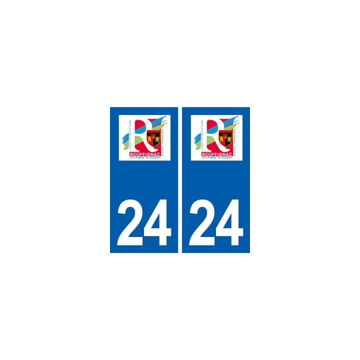 24 Rouffignac-Saint-Cernin-de-Reilhac logo  autocollant plaque stickers département