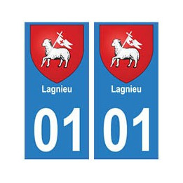 01 Lagnieu ville autocollant plaque