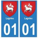 01 Lagnieu ville autocollant plaque