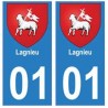 01 Lagnieu ville autocollant plaque