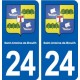24 Saint-Antoine-de-Breuilh blason autocollant plaque stickers département