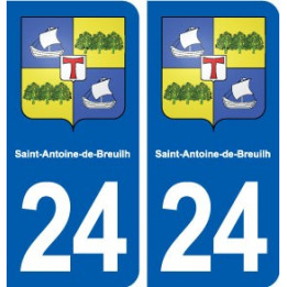 24 Saint-Antoine-de-Breuilh blason autocollant plaque stickers département