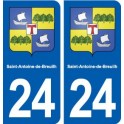 24 Saint-Antoine-de-Breuilh blason autocollant plaque stickers département