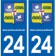 24 Saint-Antoine-de-Breuilh blason autocollant plaque stickers département