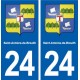 24 Saint-Antoine-de-Breuilh blason autocollant plaque stickers département