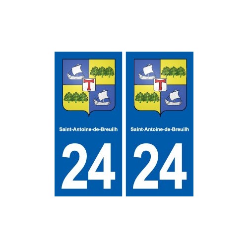 24 Saint-Antoine-de-Breuilh blason autocollant plaque stickers département