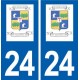 24 Saint-Antoine-de-Breuilh logo autocollant plaque stickers département