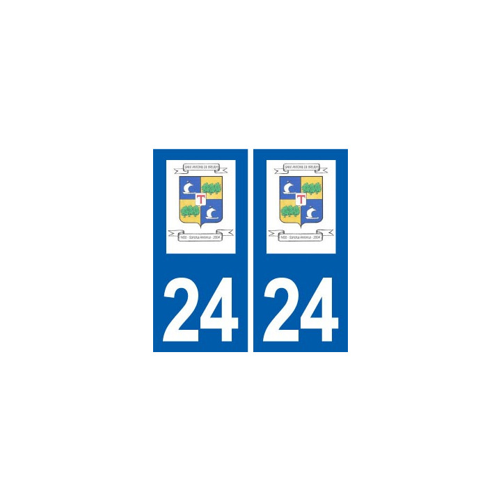 24 Saint-Antoine-de-Breuilh logo autocollant plaque stickers département