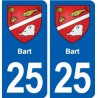 25 Bart blason autocollant plaque stickers