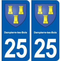 25 Dampierre-les-Bois blason autocollant plaque stickers