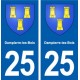 25 Dampierre-les-Bois blason autocollant plaque stickers