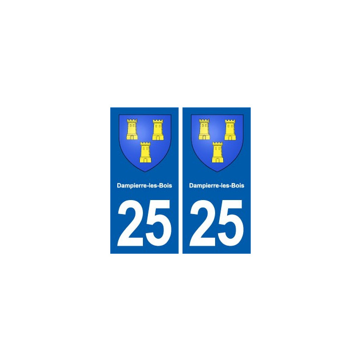 25 Dampierre-les-Bois blason autocollant plaque stickers