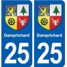 25 Damprichard blason autocollant plaque stickers