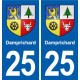25 Damprichard blason autocollant plaque stickers