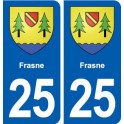 25 Frasne blason autocollant plaque stickers