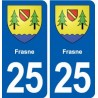 25 Frasne blason autocollant plaque stickers