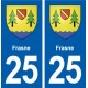 25 Frasne blason autocollant plaque stickers