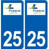 25 Frasne logo autocollant plaque stickers