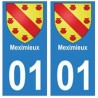 01 Meximieux ville autocollant plaque