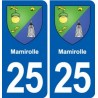 25 Mamirolle blason autocollant plaque stickers